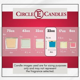 Circle E Candles, True Blue Scent, Medium Size Jar Candle, 22oz, 2 Wicks