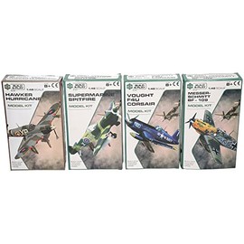 A to Z 4 x WW11 Fighter Models - 1:48 Scale, Brown, (96218)