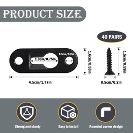40 PCS Keyhole Hangers Single Picture Hanging Hardware Metal Wall Plate Hangers with 80 PCS Screws for Mirror Frame Shelf Hangers Brackets (Black and Copper)