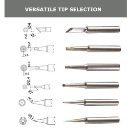 ShineNow ST Soldering Tips for Weller WLC100 SP40 SP40N WP25 WP30 WP35 6pcs Combo with a Metal Tip Holder