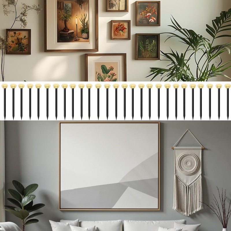 50Pcs Picture Frame Hangers with Nails - Heavy-Duty Wall Hanging