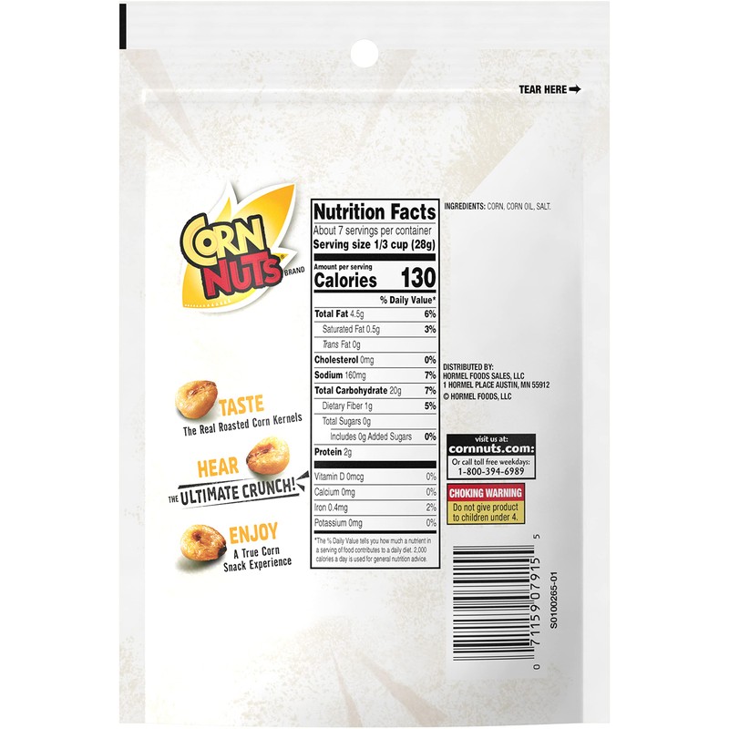 CORN NUTS Original Crunchy Corn Kernels, 7 oz. package, (12-Pack)
