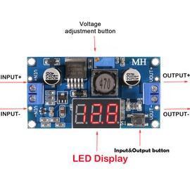 SIPYTOPF 3 Pack LM2596 with LED Display Voltmeter Buck Converter,DC to DC Voltage Regulator Adjustable Step Down Buck Power Convert Module 4.0-40V Input to 1.25-37V Output (Blue)