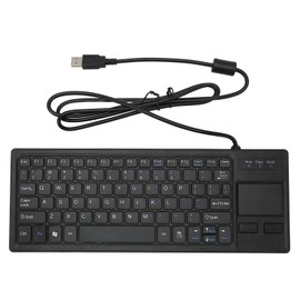 Compact Touch Keyboard, Wired Keyboard with Touchpad, HUB Function, X Scissors Key, Supports Basic Gestures for Industrial, Food Service, Manufacturing,Long Working Life