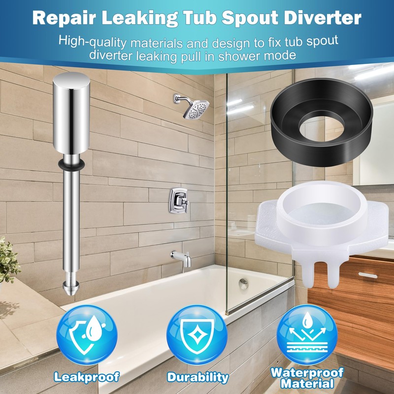 Enhon 2 Set Tub Spout Diverter Repair Kit, Includes 2