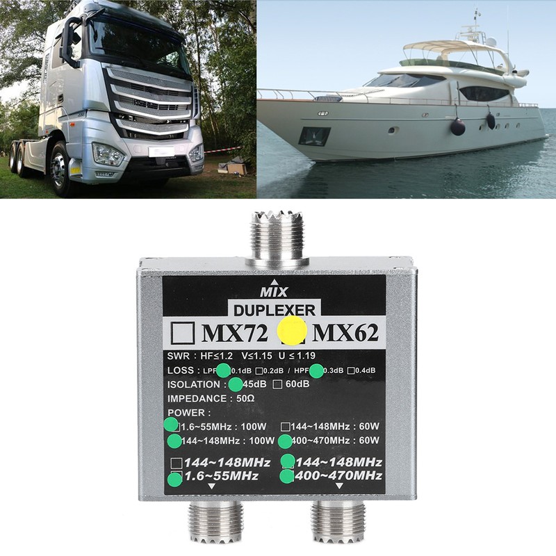 MX62 VHfUHF Duplexer 144148MHz 400470MHz Different Frequency Indoor Antenna Combiner