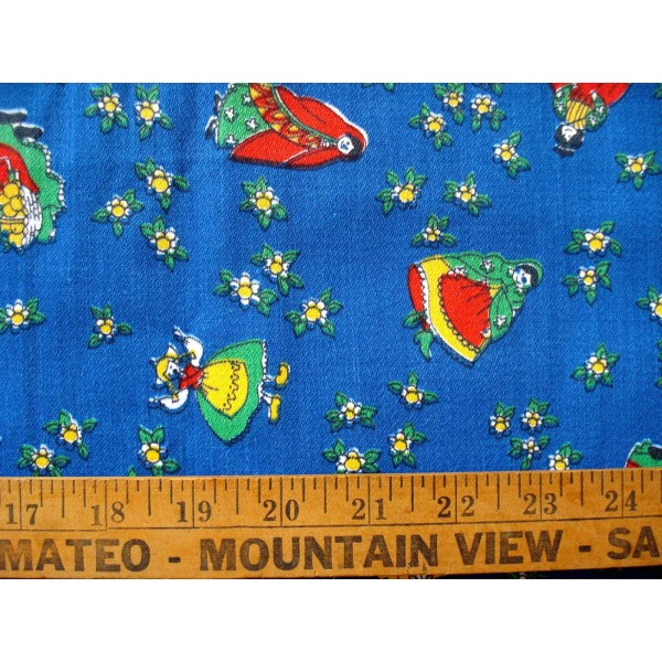 Cotton Medium Weight Fabric International Dolls by 1/2 Yard