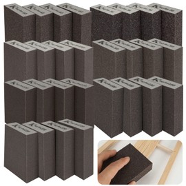 GOYADA 28PCS Sanding Blocks, 7 Different Specifications Sanding Sponges, 36/60/80/100/120/180/220 Grade Sandpaper Block for Wood Furniture Finishing Drywall, Automotive Polishing and Pot Pan Metal