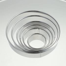 6 Pieces Round Cookie Cutter Set (2, 3, 3.5, 4, 5, 6 Inch), Large Stainless Steel Homemade Circle Cutters Donut Cutter for Baking, Cakes, Biscuits, Sandwiches, Pastries