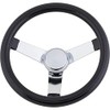 Classic Solid Spoke Black Steering Wheel, 12 Inch