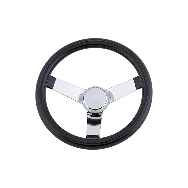 Classic Solid Spoke Black Steering Wheel, 12 Inch