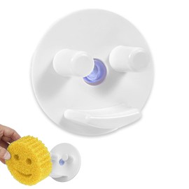 Smiley Face Sponge Storage Holder,Scrub Sponge Organizer for Daddy Mommy,Round Funny Smiley Sponges Holder,with Suction Cup Scrub Organization,for Kitchen and Bathroom Sink(Sponges Not Included)