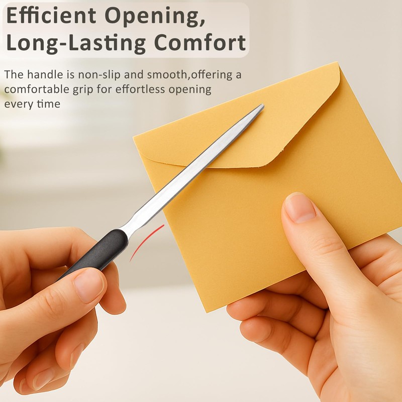 3 Lightweight Stainless Steel Envelope Openers – One-Piece Design Mail