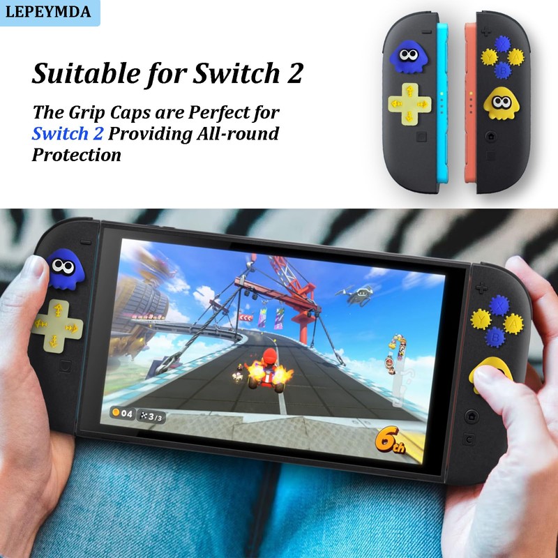 LEPEYMDA Cross Thumb Grip Set for Switch 2, Soft Covers