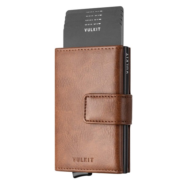 VULKIT Pop Up Wallet, Leather Automatic Credit Card Holder Wallet