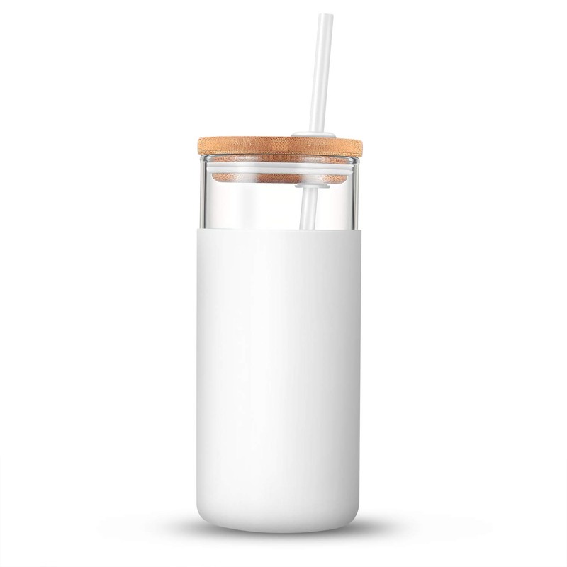 Tronco 20 oz Glass Tumbler with Lid and Straw, Iced