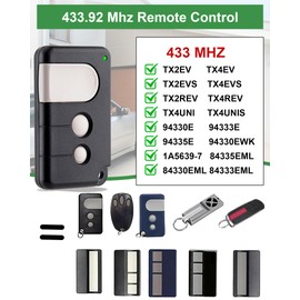 3 Tasten Garagentoröffner Fernbedienung für TX4RUNI, TX2REV, 433,92MHz Handsender, Rolling Code, für 84335EML, 84333E, 94333E, 4335EML, für MotorLift 500, 700, 1000