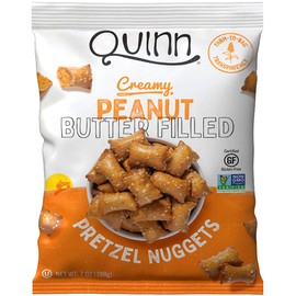 Quinn Peanut Butter Filled Pretzel Nuggets, Gluten Free, Non-GMO, 7 oz Bag