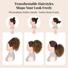 LEEONS Drawstring Ponytail for Black Women, 10 Inch Afro Kinky