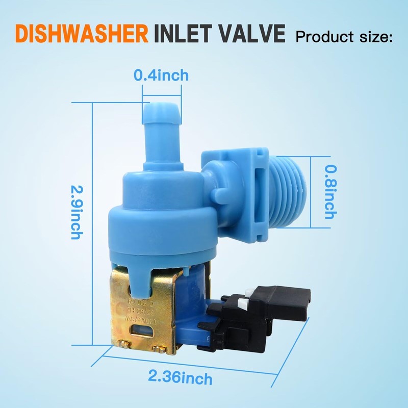 New Version W10327250 Water Inlet Valve for whirlpool dishwasher WDF520PADM7