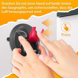 Magicbox Suction Cup Hooks Camping Pack of 2, Powerful Suction Cups with Hooks Load Capacity of 30 kg, Suction Cup Hook for Equipment, Home, Suction Cup Hooks, Strong Hold Set with 2 Hooks, Suction