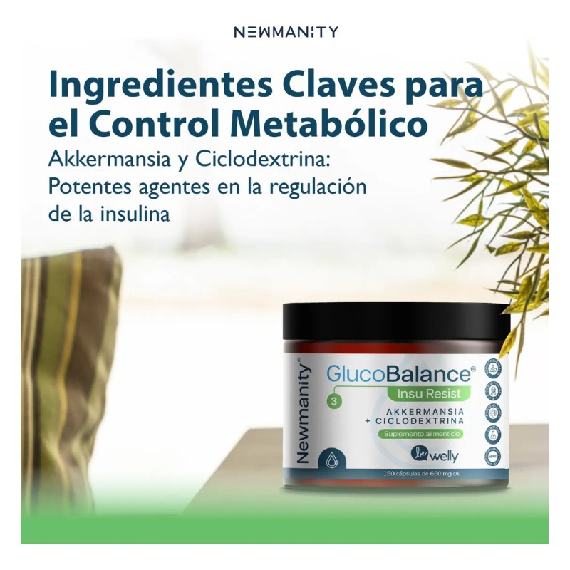 Glucobalance Insuresist Akkermansia Ciclodextrina Newmanity Sin Sabor
