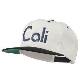 e4Hats.com Cali Embroidered Snapback Cap - Natural Black OSFM