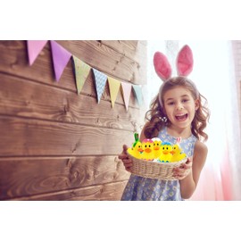 The Dreidel Company Happy Easter Rubber Duck Toy Bunny Rabbit Duckies for Kids Easter Eggs, Bath Birthday Gifts Baby Showers Summer Beach and Pool Activity, 2" (6 Pack)