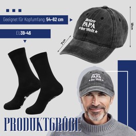 SATINIOR Pack of 2 Funny Gifts 1 Baseball Cap and 1 Pair Funny Socks Birthday Gift Ideas for Men Father, mainly black, Unit size