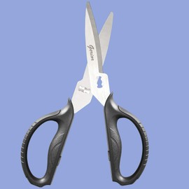 Food Scissors - Stainless Steel Kitchen Shears for Food, Chicken, Meat, Vegetables & Herbs (Black)