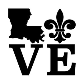 Louisiana Love Fleur De Lis Vinyl Decal Sticker | Cars Trucks Vans SUVs Windows Walls Cups Laptops | Black | 5.5 Inch | KCD2363
