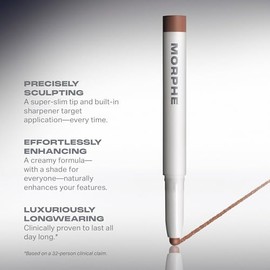 Morphe Shaperlifter Micro Contour Stick - Maquillaje de contorno crema de precisión con sacapuntas integrado, barra de tez de tono frío para esculpir 