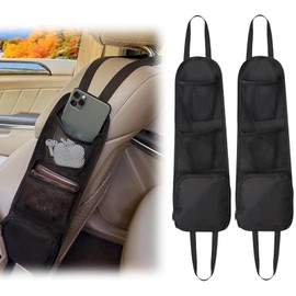 ZDL Storage Box for Car Seats, Pack of 2 Car Seat Hanging Bag, Car Organiser, Car Seat Side Organiser, Foldable Car Storage Bag, Mesh Bags, for Truck, Van, SUV