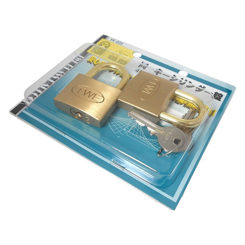 Wake Sangyo TWE VA-033 Identical Key Cylinder Lock, Padlock, 1.6