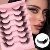 7 Pairs of 3D False Eyelashes, Cat Eye, Artificial Eyelashes,