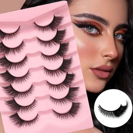 7 Pairs of 3D False Eyelashes, Cat Eye, Artificial Eyelashes, Fake Lashes, Cat Eye Eyelashes, Natural Looking Eyelashes, Reusable 3D Strip Eyelash Extension