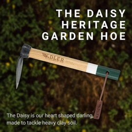 Adler - The Daisy Heritage Garden Hoe, Heavy Duty Wood Hand Shovel, Durable for Weeding, Potting, and Digging, 11.8 inches (Rose)