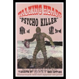 Home Decor Framed Vintage Style Rock 'n' Roll Poster "TALKING HEADS - PSYCHO KILLER"; 12x18