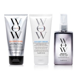 COLOR WOW Dream Curly Travel Size Kit – Color Security Shampoo & Conditioner (2.5 oz), Dream Coat for Curly Hair (2.5 oz), The ultimate curl collection