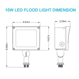 CFY LIGHTING LED Flood Light 15W Residential Wall Pack Knuckle Mount Outdoor LED Security Light for Porch Garden Yard and Garage 1800LM 5000K Daylight 100-277V ETL Listed IP65 Waterproof