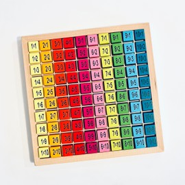 B & Julian® Wooden Calculation Board Multiplier Table The Small 1x1 Multiplication Table with Colourful Cube Ideal Training for Primary School Students