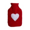 Hot Water Bottle with Heart, 100% Polyester Cover, approx. 32