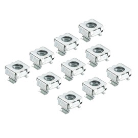 PATIKIL M6 Cage Nuts Carbon Steel for Server Rack Cabinets Blue White 30pcs