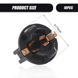 dawfall 10 PCS T10 Twist Lock Socket, W5W T10 168 194 Miniature Wedge Instrument Indicator Lamp Holder, Reading Bulb Base Sockets Extension Parts, for Most Cars (Black)