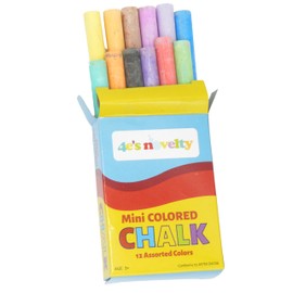 4E's Novelty Mini Chalk Sets (12 Boxes) Sidewalk Chalk Party Favors Bulk Individual Packs, 12 Blackboard Chalk Sticks Non-Toxic Classroom Prize Toy Easter Basket Stuffers for Toddler Kids