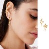 Dainty Hoop Ear Cuff 14K Gold Plated Cross Stripe Open