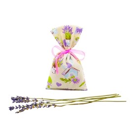 Lavender Bag Hand Sewn in Germany with 15 g Lavender Flowers from Provence 9 x 15 cm (1, Colourful with Hearts, 9 x 15 cm)