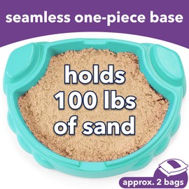 Simplay3 Coastal Crab Fully Assembled Sandbox for Kids, Toddler Outdoor Sand Box with Lid for Playground, Backyard, Ages 1.5 to 5 Years, Made in USA, Teal