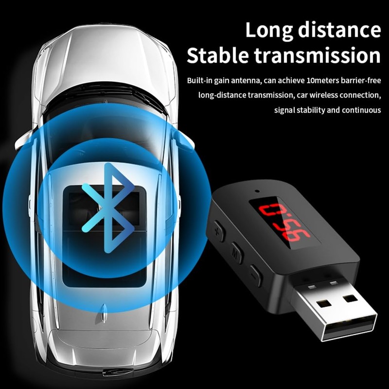 Daiilg Car Bluetooth 5.4 Aadapter FM USB Transmitter Receiver Handsfree