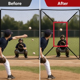 Baseball Strike Zone Practice Net for Accuracy Training – Portable Pitching Target for Backyard & Team Drills